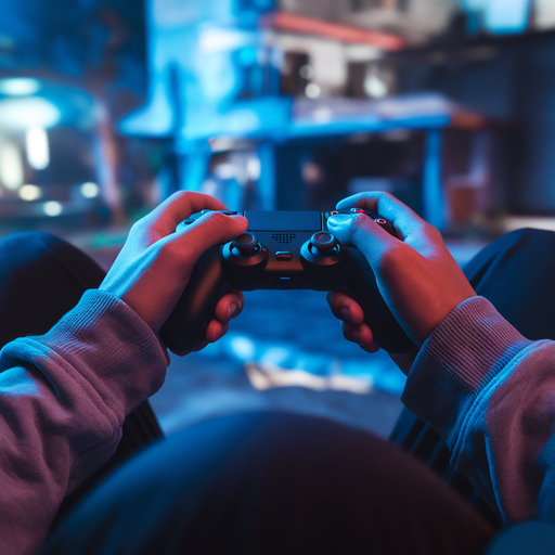 In the Zone: A Gamer’s Focus Under Neon Lights