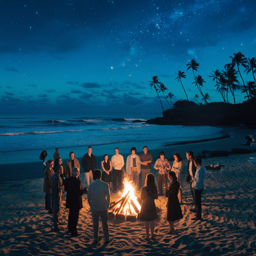 Campfire Serenity Under a Starry Sky