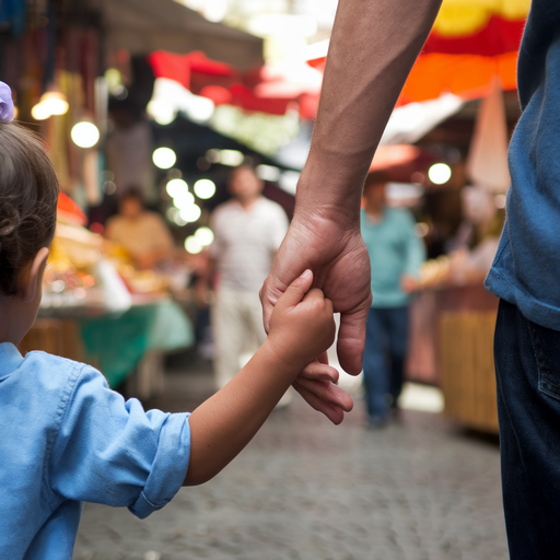 A Moment of Connection in the Bustling Market