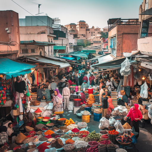 A Kaleidoscope of Colors and Chaos: Life in a Moroccan Marketplace