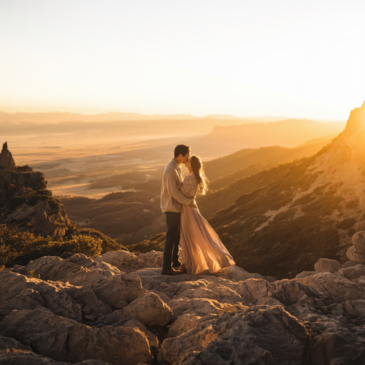 Silhouettes of Love at Sunset