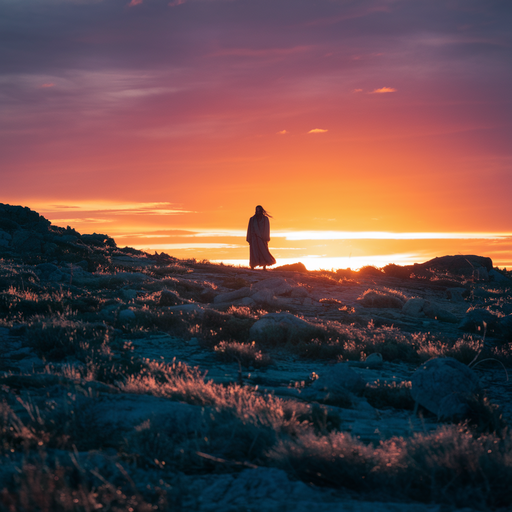 Silhouetted Serenity: A Moment of Tranquility at Sunset