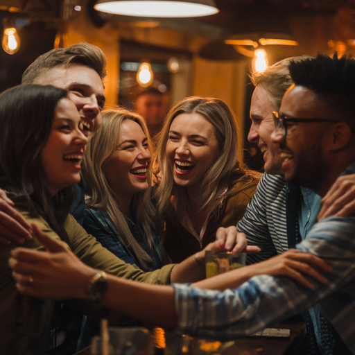 Laughter and Camaraderie: Friends Enjoying a Night Out