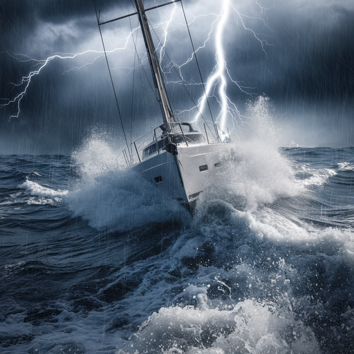 Tiny Boat, Mighty Storm: A Sailboat Battles the Elements