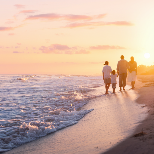 Sunset Serenity: A Family’s Silhouette Against a Hopeful Sky