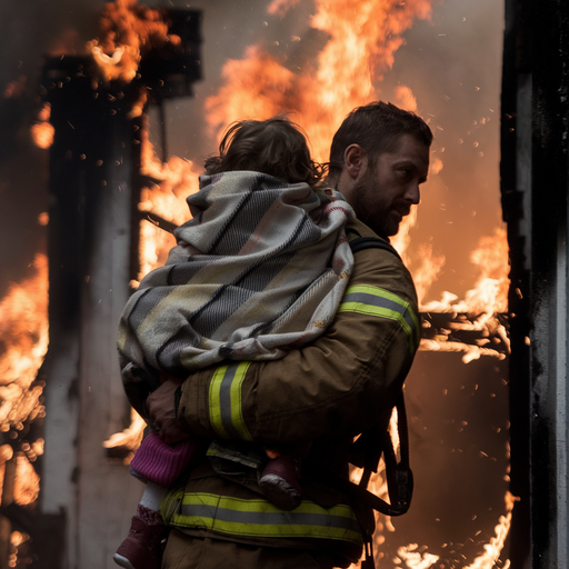 Heroic Rescue Amidst the Flames