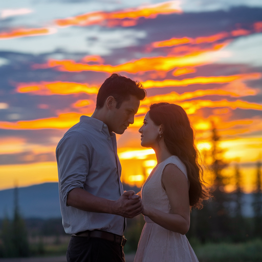 A Timeless Sunset Embrace: A Couple’s Intimate Moment