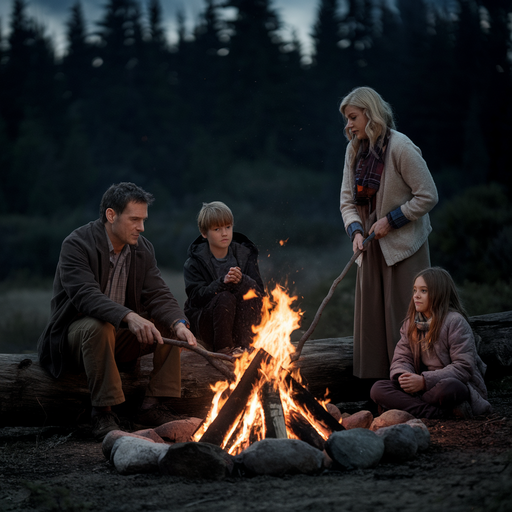 Family Fireside Mystery: A Night of Suspense in the Woods