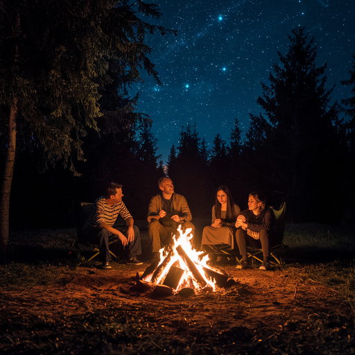 Campfire Camaraderie Under a Starry Sky