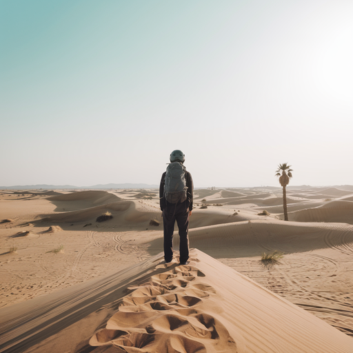 Lost in the Golden Sands: A Moment of Solitude in the Desert