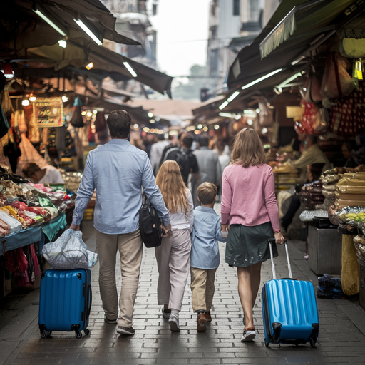 A Family’s Journey Through a Bustling Asian Market