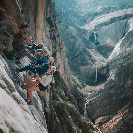 Daring Descent: Women Conquer a Mountainside