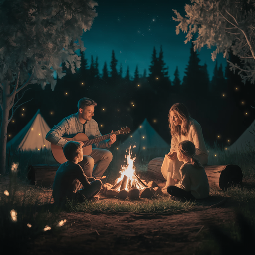 Campfire Glow: A Family’s Night Under the Stars