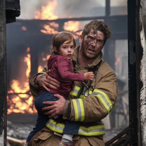 Heroic Firefighter Rescues Girl from Burning Building