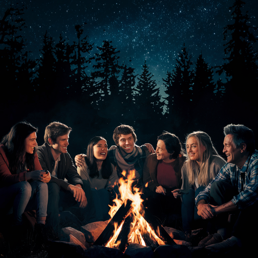 Campfire Tales Under a Starry Sky