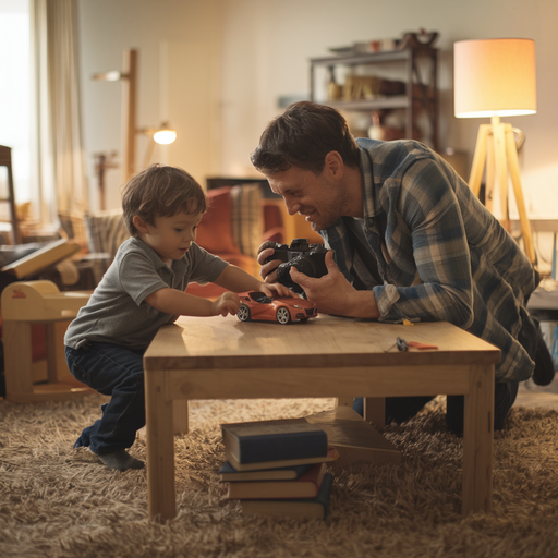 Capturing Joy: A Father and Son’s Playful Moment