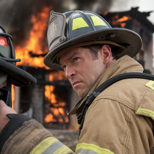 Firefighter’s Calm Amidst the Flames