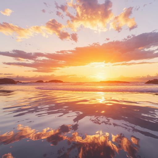 Sunset Serenity: A Beachscape of Tranquility