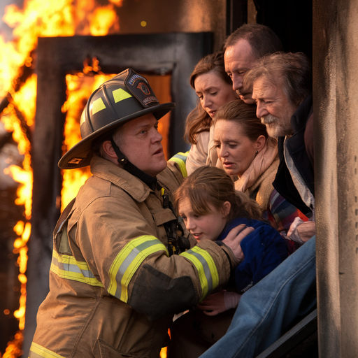 Heroic Firefighter Rescues Girl from Blazing Inferno