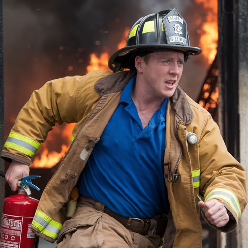 Firefighter’s Calm Amidst the Flames