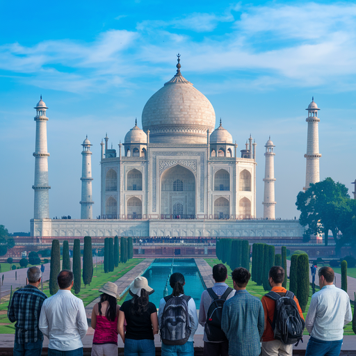 Awe-Inspiring Taj Mahal: Tourists Capture the Moment