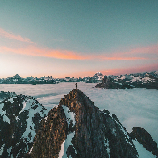 A Solitary Figure Contemplates the Majesty of Sunset