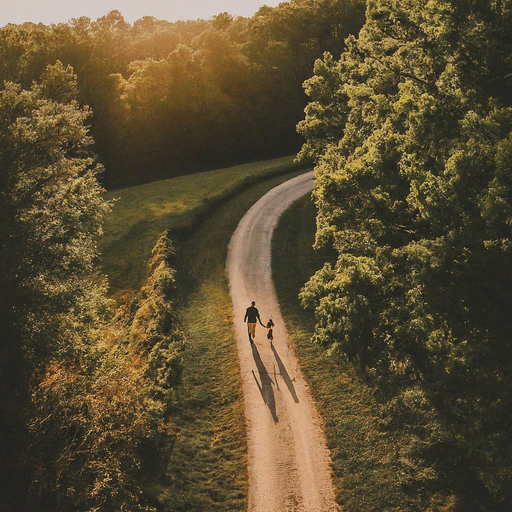 Golden Hour Wanderlust: A Father and Child’s Journey into the Woods