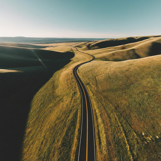 Tranquil Journey Through Rolling Hills