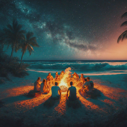 Campfire Romance Under a Starry Sky