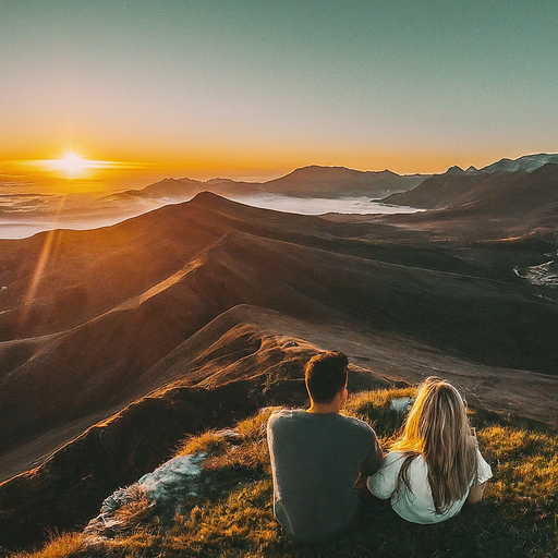 Silhouettes of Love at Sunset’s Embrace