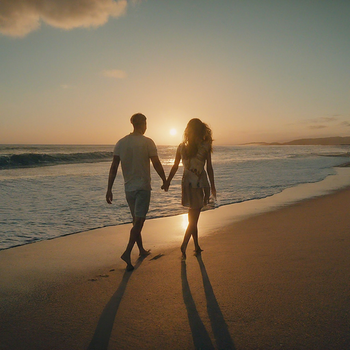 Silhouettes of Love at Sunset