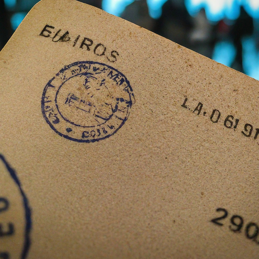 A Glimpse into the Past: A Close-Up of a Passport Stamp