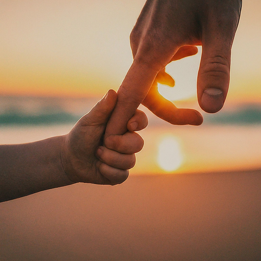 Sunset Love: Two Hands, One Hopeful Future