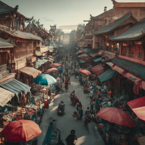 Lost in the Labyrinth: A Bustling Chinese Marketplace