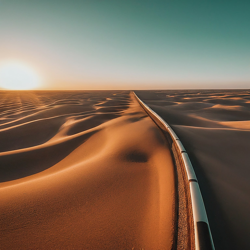 Sunset Serendipity: A Road Through the Desert