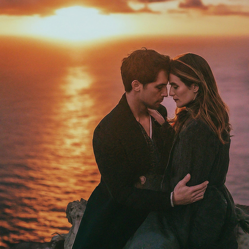 Sunset Romance on the Cliffside