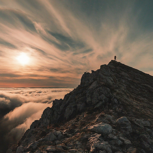 Silhouetted Serenity: A Moment of Awe on the Mountaintop