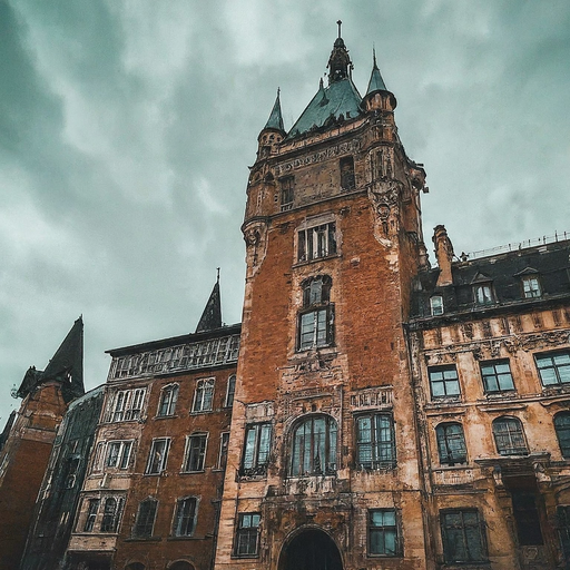 A Towering Enigma: A Weathered Brick Building Beckons