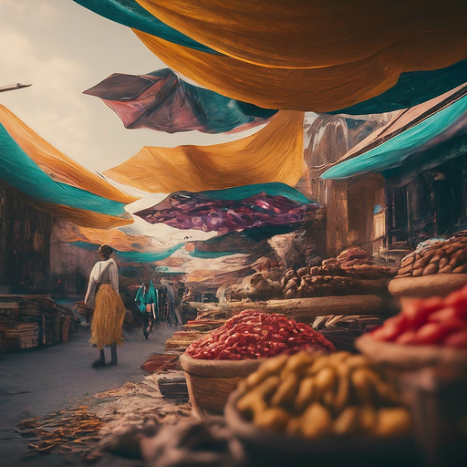 Lost in the Labyrinth of Color: A Vibrant Market Scene