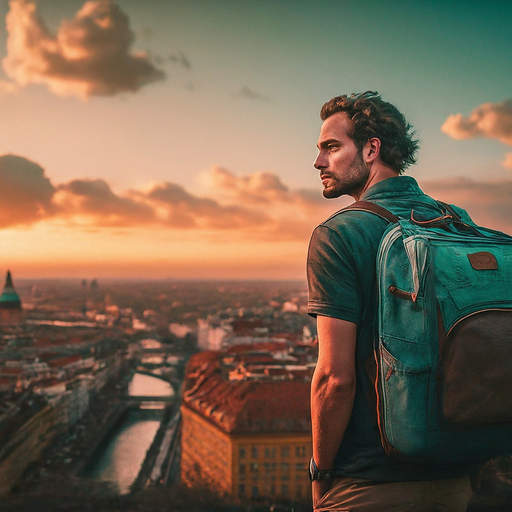 Silhouettes of Solitude: A Man’s Contemplation at Sunset