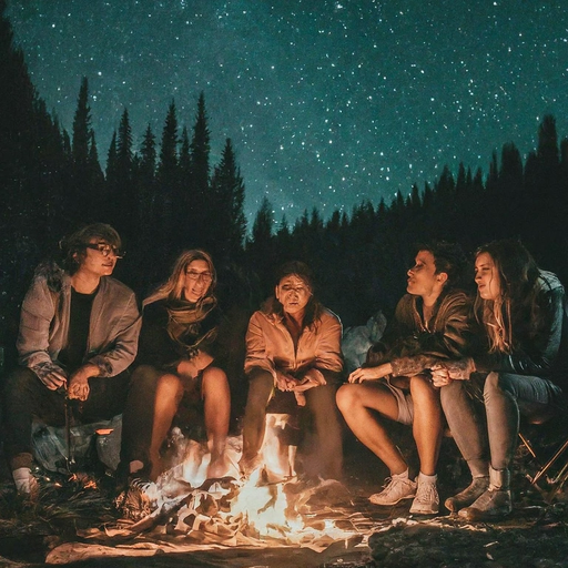 Campfire Tales Under a Starry Sky