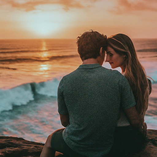 Sunset Romance on the Cliffside