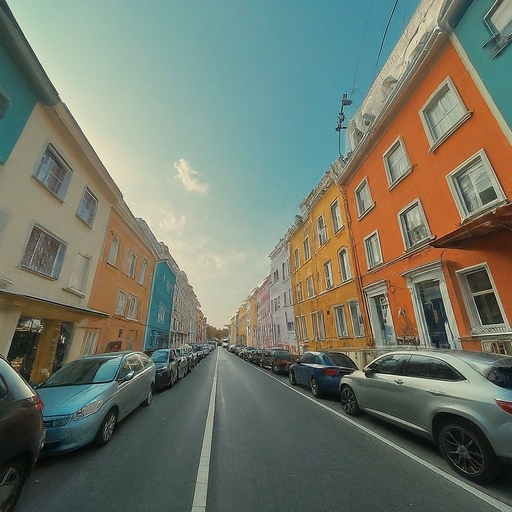 Nostalgic Calm on a Colorful Street