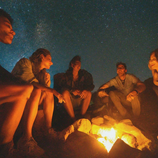 Campfire Nights: Friends, Stars, and Cozy Vibes