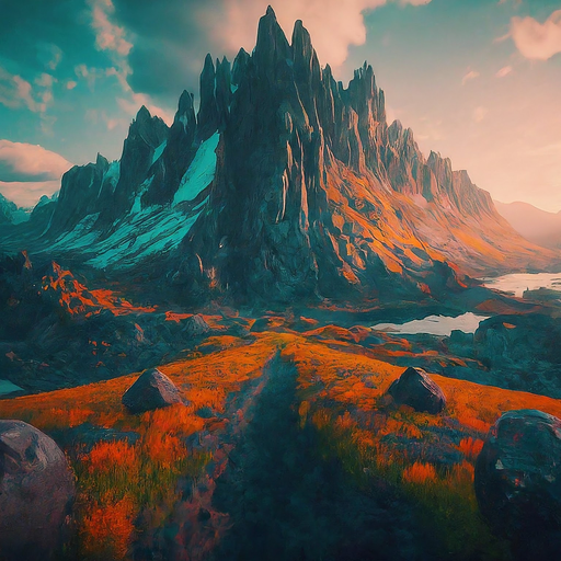 Majestic Mountains in a Dreamlike Palette