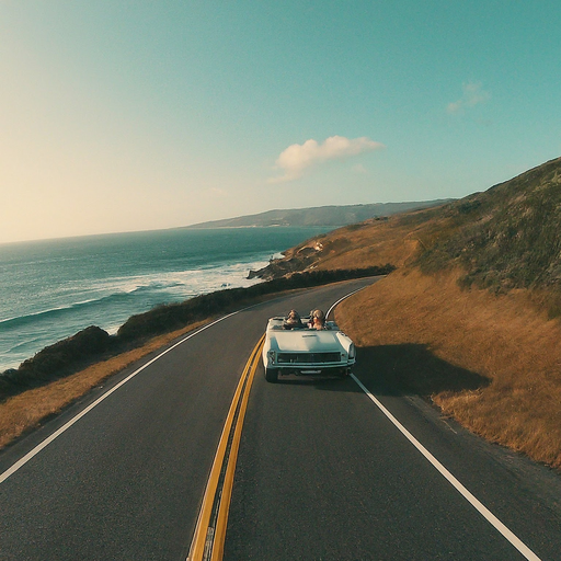 Sunset Cruise on a Winding Road