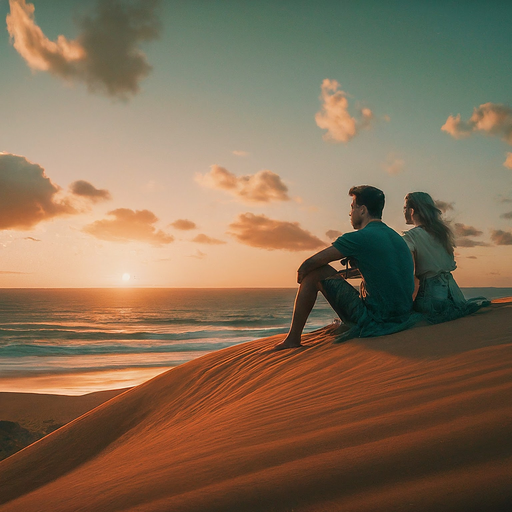 Silhouettes of Love at Sunset