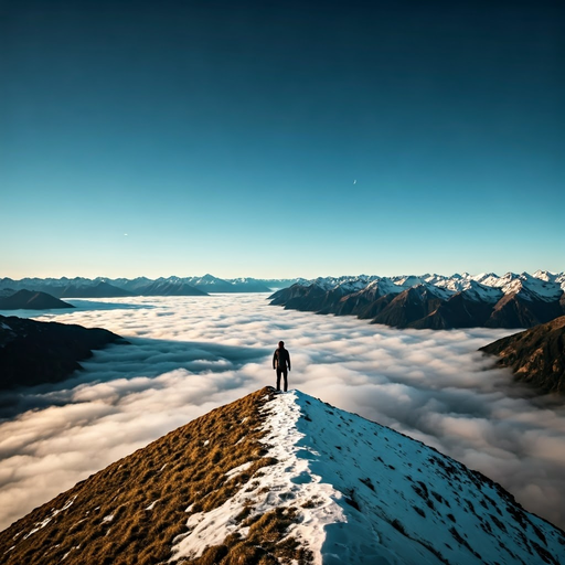 A Lone Hiker Conquers the Clouds