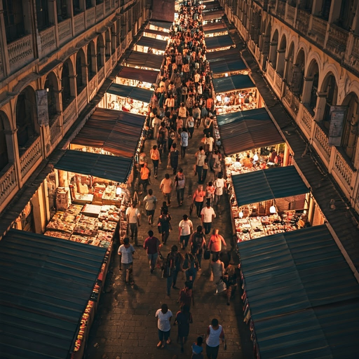 A Bird’s Eye View of a Bustling Night Market