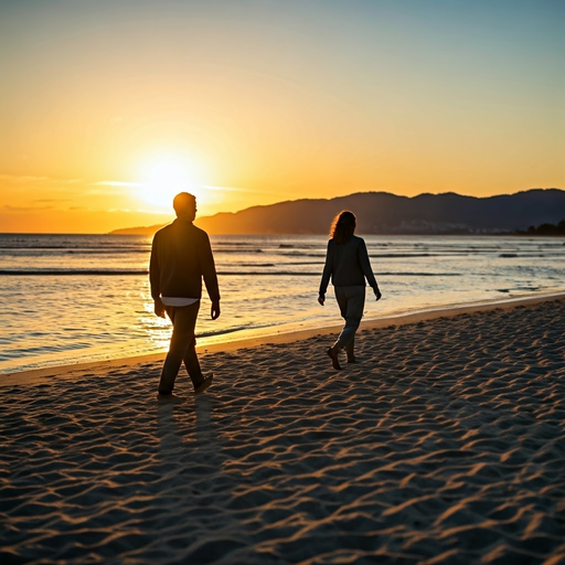 Silhouettes of Love at Sunset